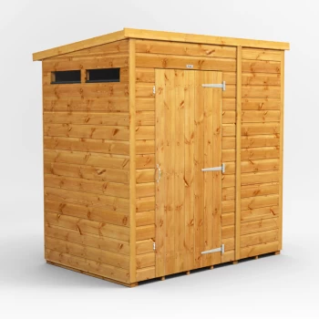 Image of 6x4 Power Pent Security Shed - Brown