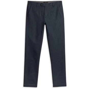 Image of Ted Baker Haloe Super Slim Fit Semi Plain Trouser - NAVY