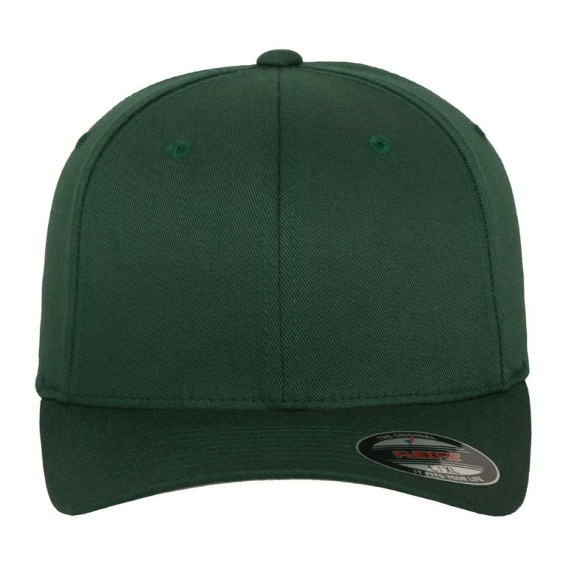 Image of Flexfit Mens Wooly Combed Baseball Cap in Green Size: 2XL Green Male 2XL