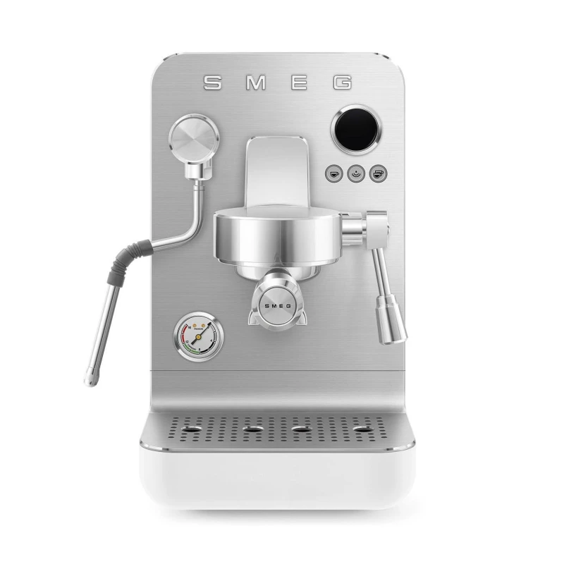Image of Smeg Smeg Mini Pro Espresso Coffee Machine, Thermoblock Heating, Integrated Pressure Gauge, 1.7L Water Capacity, White White A Unisex 8017709342876