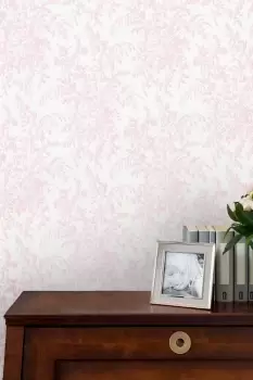 Image of Laura Ashley Picardie Wallpaper - Pink