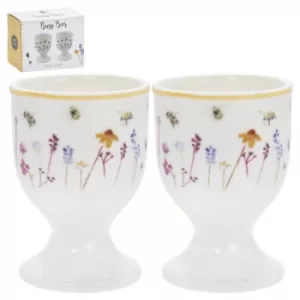 Image of Busy Bees Design Fine China Set of 2 Egg Cups by Lesser & Pavey