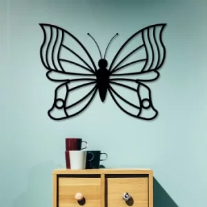 Image of Butterfly 3 Black Decorative Metal Wall Accessory