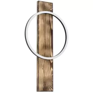 Image of Netlighting Boyal Integrated LED Wall Light Black, Brown Rustic