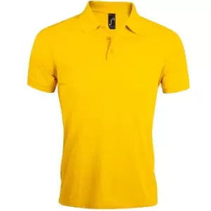 Image of SOLs Mens Prime Pique Plain Short Sleeve Polo Shirt (XL) (Gold)