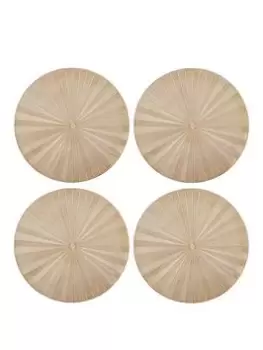 Image of Mikasa Mk Round Placemat Set Of 4 Gold Pu
