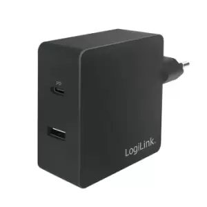 Image of LogiLink USB power socket adapter, 1x USB-C Port & 1x USB-A Port, 65W