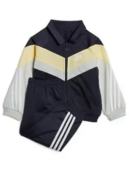 Image of adidas Favourites Toddler Boys 3 Stripe Tricot Tracksuit, Black, Size 6-9 Months