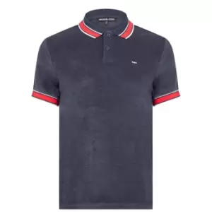 Image of Michael Kors Terry Stripe Polo Shirt - Blue