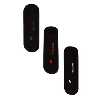 Image of Jack Wills Chelford Multipack No Show Socks 3 Pack - Black