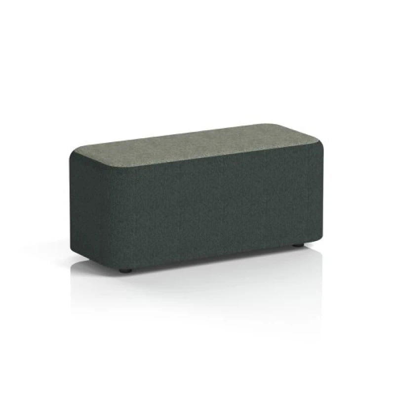 Image of Harlestone Small Rectangular Office Breakout Stool in Rivet Fabric - Charcoal Body Vitreous Top