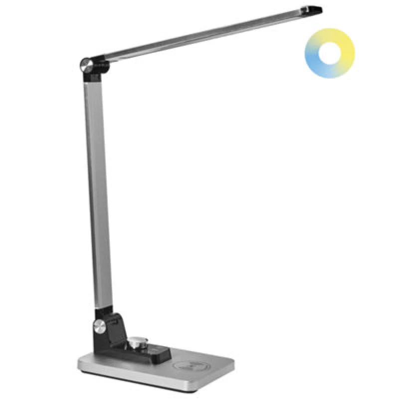 Image of Beliani LED Desk Lamp Enif With Wireless Charger Silver