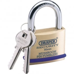 Image of Draper Solid Brass Padlock 50mm Standard