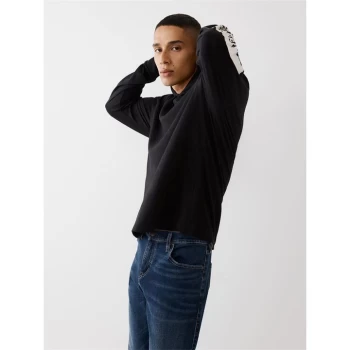 Image of True Religion Hooded Long Sleeve T Shirt - Black