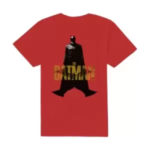 Image of DC Comics - The Batman Yellow Text Unisex Small T-Shirt - Red