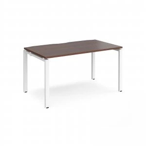 Image of Adapt II Single Desk 1400mm x 800mm - White Frame Walnut top
