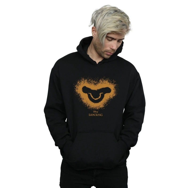 Image of Disney Men The Lion King Movie Simba Face Hoodie in Black Size: Small Black S Male 5059308613356