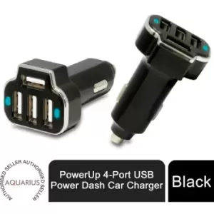 Image of PowerUp 4-Port usb Power Dash Car Charger Black - Aquarius