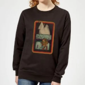 Image of Scooby Doo Retro Ghostie Womens Sweatshirt - Black - XL