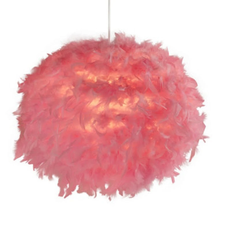 Image of SO'HOME 50cm Pink Feather Ceiling Shade Pink ONE SIZE