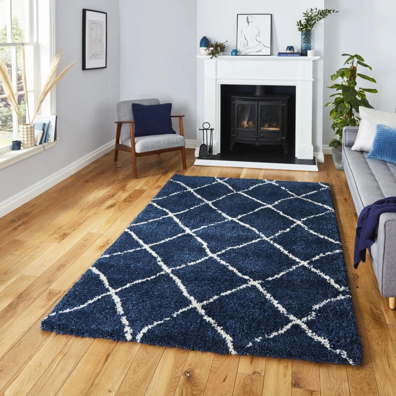 Image of Scandi Berber G257 Rug Navy/Cream