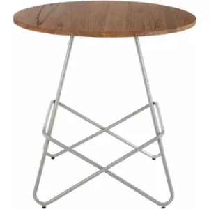Image of District Grey Metal & Elm Wood Round Table - Premier Housewares