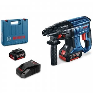 Image of Bosch GBH 18 V-20 18v Cordless SDS Plus Rotary Hammer Drill 2 x 5ah Li-ion Charger Case