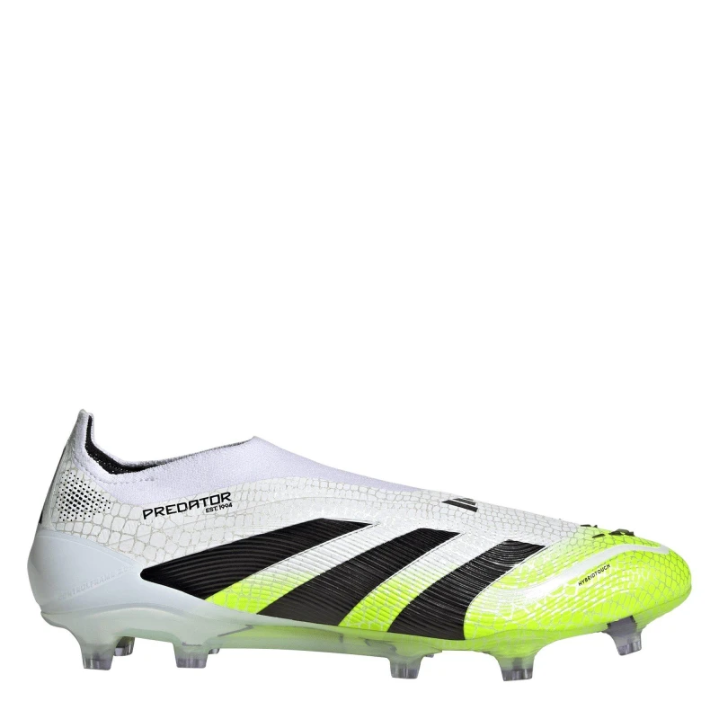 Image of adidas Predator Elite Laceless Firm Ground Football Boots White/Blk/Lemon male 6.5 (40)