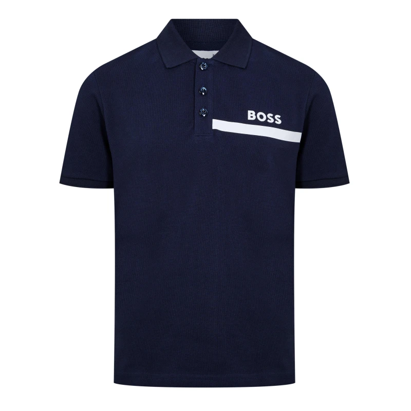 Image of Boss Logo Polo Infants Short Sleeve Polos 6Y Blue 31071918155