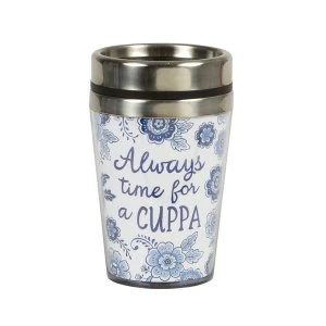 Image of Sass & Belle Blue Willow Floral Travel Mug