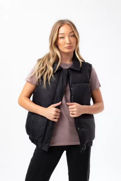 Image of Sleeveless Woven Label Scribble Jacket