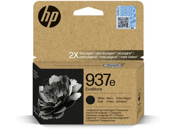 Image of HP 937e EvoMore Black High Capacity Ink Cartridge - 4S6W9NE (Original)