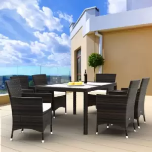 Image of Poly Rattan Garden Furniture Set Turin 13 Pcs Brown