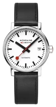 Image of Mondaine MSE.35610.LBV Evo2 Automatic 35mm Black Leather Watch