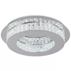 Image of Flush Ceiling Light, 1 x 18W LED, 4000K, 418lm, Polished Chrome, Crystal - Luminosa Lighting