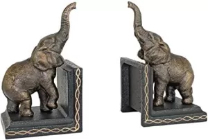 Image of Elephants Shelf Tidy Pair Bookends 22cm
