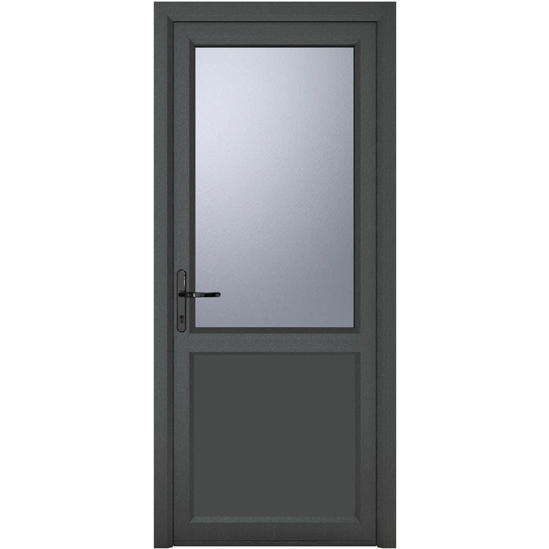 Image of Crystal Triple Glazed Single Door Half Panel Grey/White Rh 840 X 2090Mm Obscure, Grey 4RRHGW84209OPTG