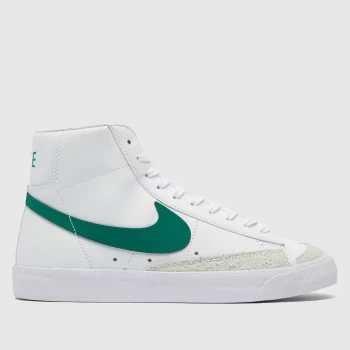 Image of Nike White & Green Blazer Mid 77 Vintage Trainers