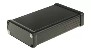 Image of Hammond Electronics 1455J1202BK 1455J1202BK Treaded casing 120 x 78 x 27 Aluminium Black