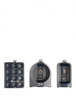 Image of Masterclass Vertical Stacking Bakeware Set- Muffin Tray Cake Tin Loaf Tin