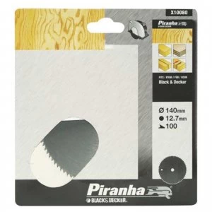 Image of Black and Decker Piranha Steel Fine Cross Cutting Circular Saw Blade 140mm 100T 12.7mm