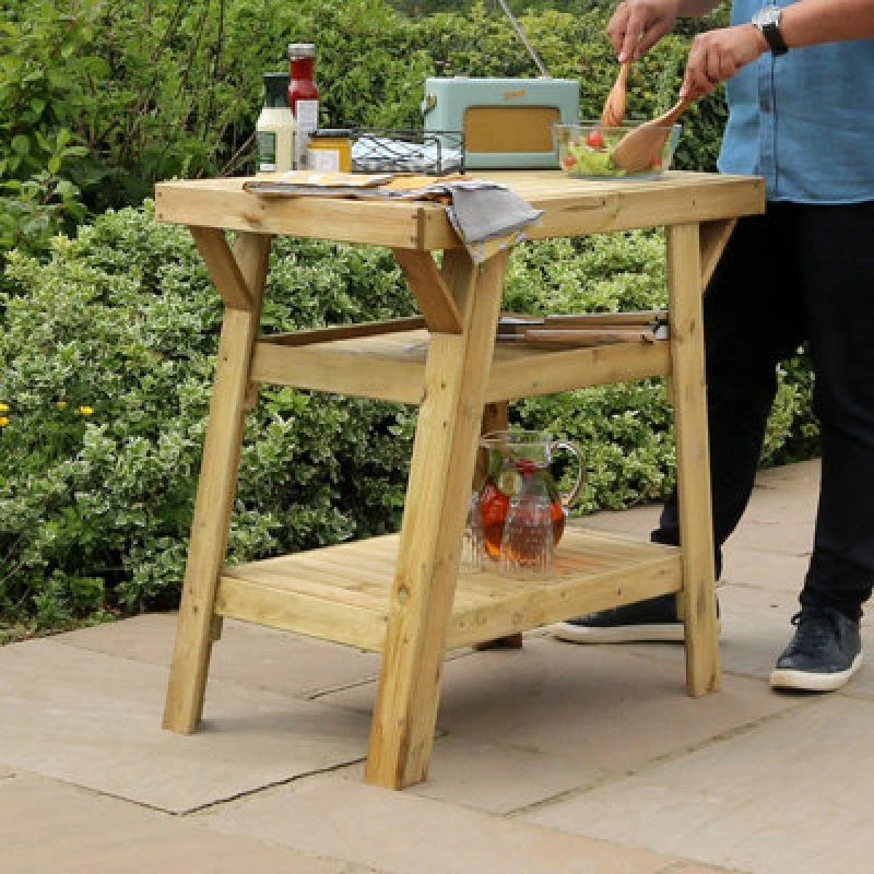 Image of Zest Bbq Side Table Wooden Outdoor Table