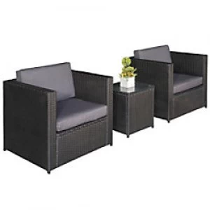 Image of Outsunny Rattan Sofa Set 860-073V01BK Black, Grey