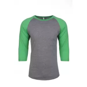 Image of Next Level Adults Unisex Tri-Blend 3/4 Sleeve Raglan T-Shirt (M) (Envy/Premium Heather)