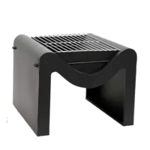 Image of Ivyline 40.5cm Outdoor Metal Hexham Firepit with Grill - Black