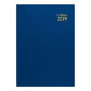 Image of Collins 44 A4 2019 Desk Diary Day to Page Blue Ref 44 Blue 2019 44
