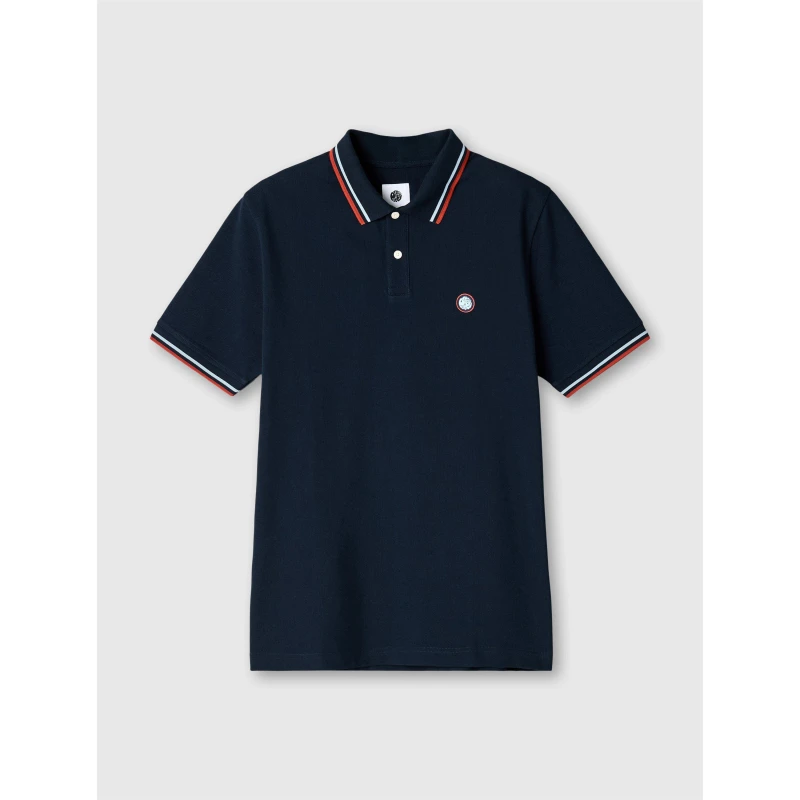 Image of Pretty Green Mens Brixton Short-Sleeve Polo Shirt Navy male Small