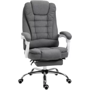 Image of Vinsetto Computer Office Chair Home Swivel Task Recliner w/ Footrest, Arm, Grey