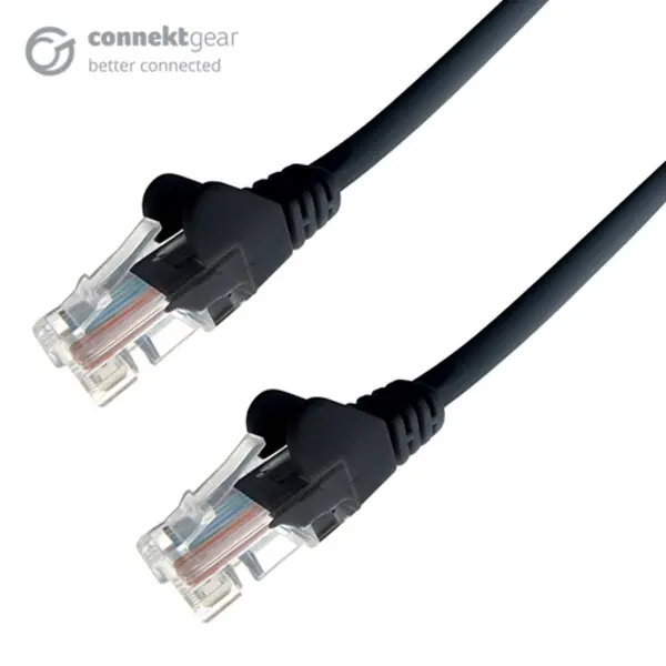 Image of Connekt Gear 2m RJ45 CAT5e UTP Stranded Flush Moulded Network Cable - 24AWG - Black