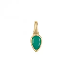 Image of Gold Plated Birthstone May Green Onix Pendant P5218